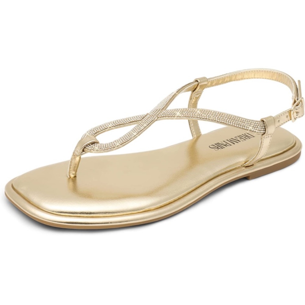 Gold Rhinestone Sandals Size 11